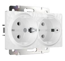 Розетка двойная с заземлением (белый) Hummer a052019_WR