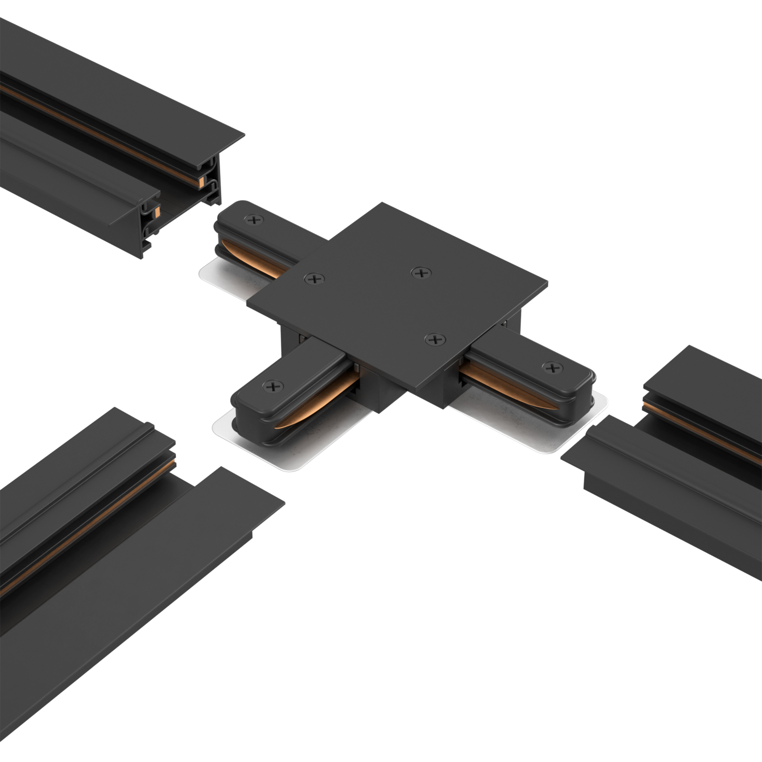 Соединитель Т-образный (однофазный) для встраиваемого шинопровода Crystallux CLT 0.2211 02 BL_CR