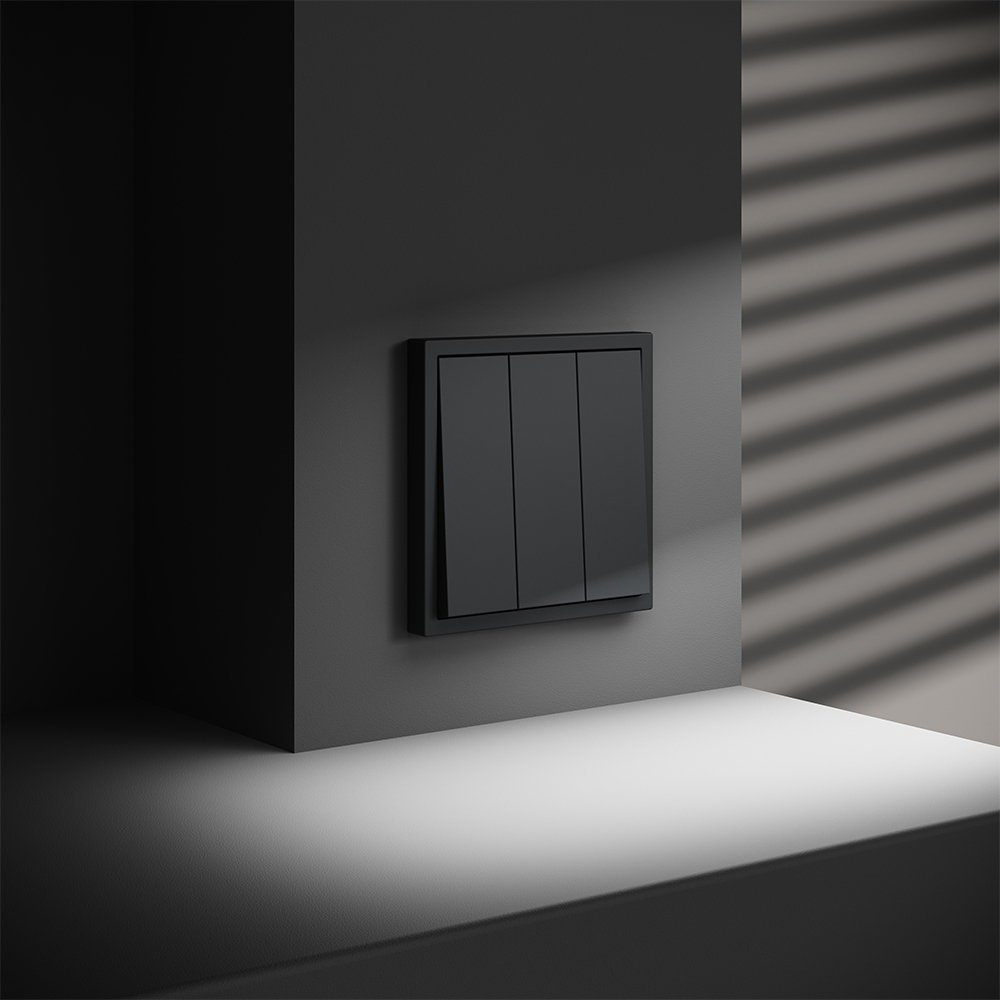 Выключатель встраиваемый VOLTUM S70 трехклавишный 10А VLS030107