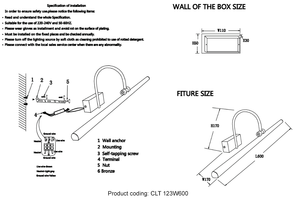 Подсветка для картин Crystallux CLT CLT 123W600 CH_CR