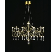 Подвесная люстра светодиодная с пультом и хрустальными подвесками Asfour MyFar MR2653-57P-76AP