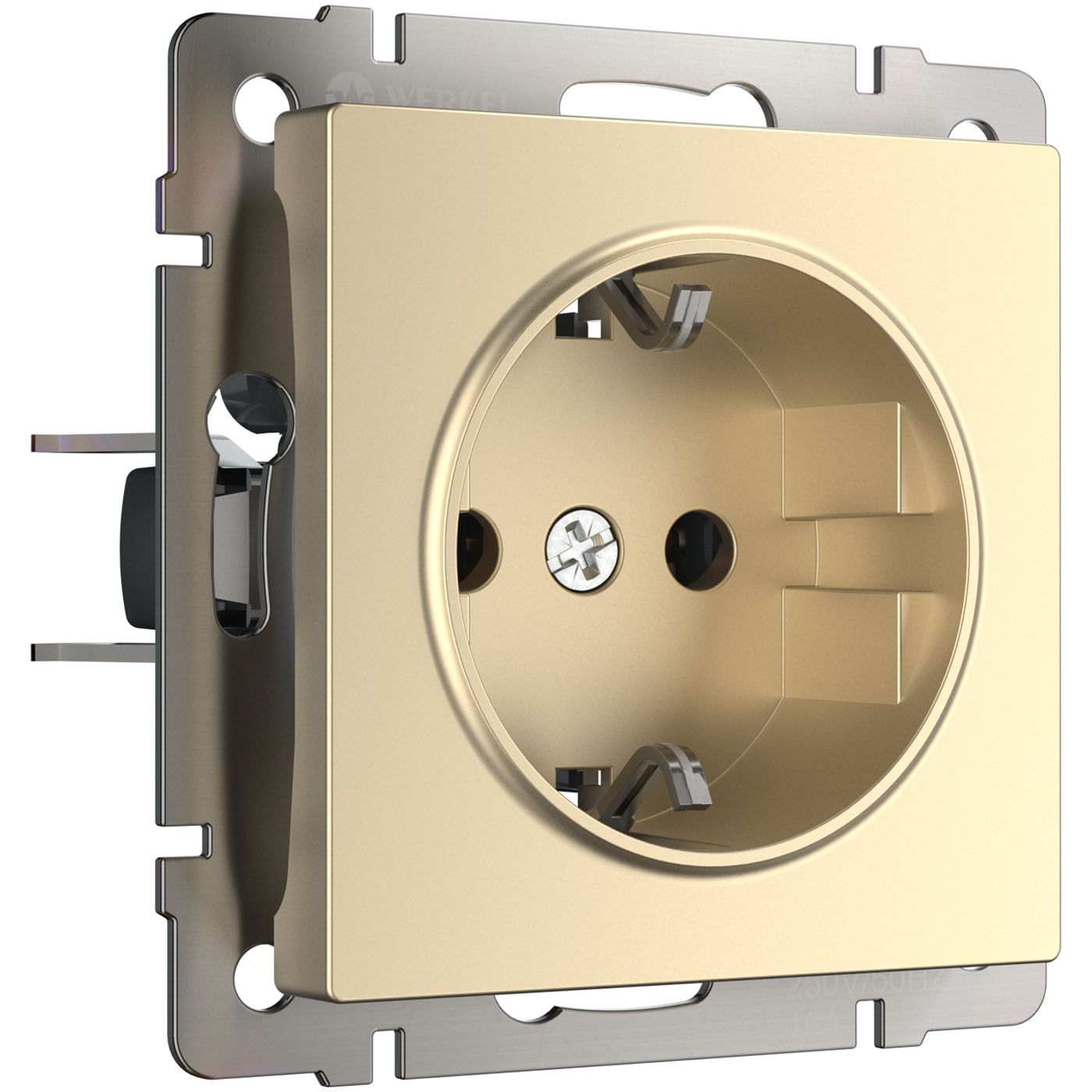 Розетка с заземлением и шторками Werkel WL11-SKGS-01-IP44 a050858_WR