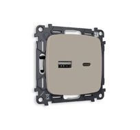 Розетка Ambrella Volt OMEGA 2USB A+C 20W быстрая зарядка QUANT MO371010_AMB