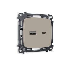 Розетка Ambrella Volt OMEGA 2USB A+C 20W быстрая зарядка QUANT MO371010_AMB