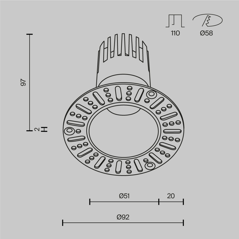 Встраиваемый светильник Maytoni Dip DL120-10W-4K-TRS-W_MY
