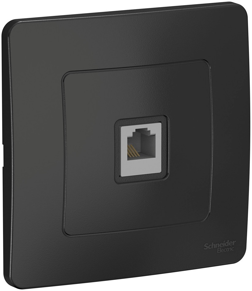 Телефонная розетка встраиваемая RJ-11 (антрацит) Systeme Electric BLNIS011006