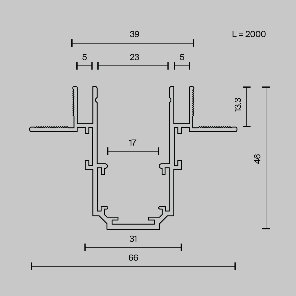 Шинопровод встраиваемый Maytoni Technical Busbar trunkings Exility TRX034LS-222B_MY