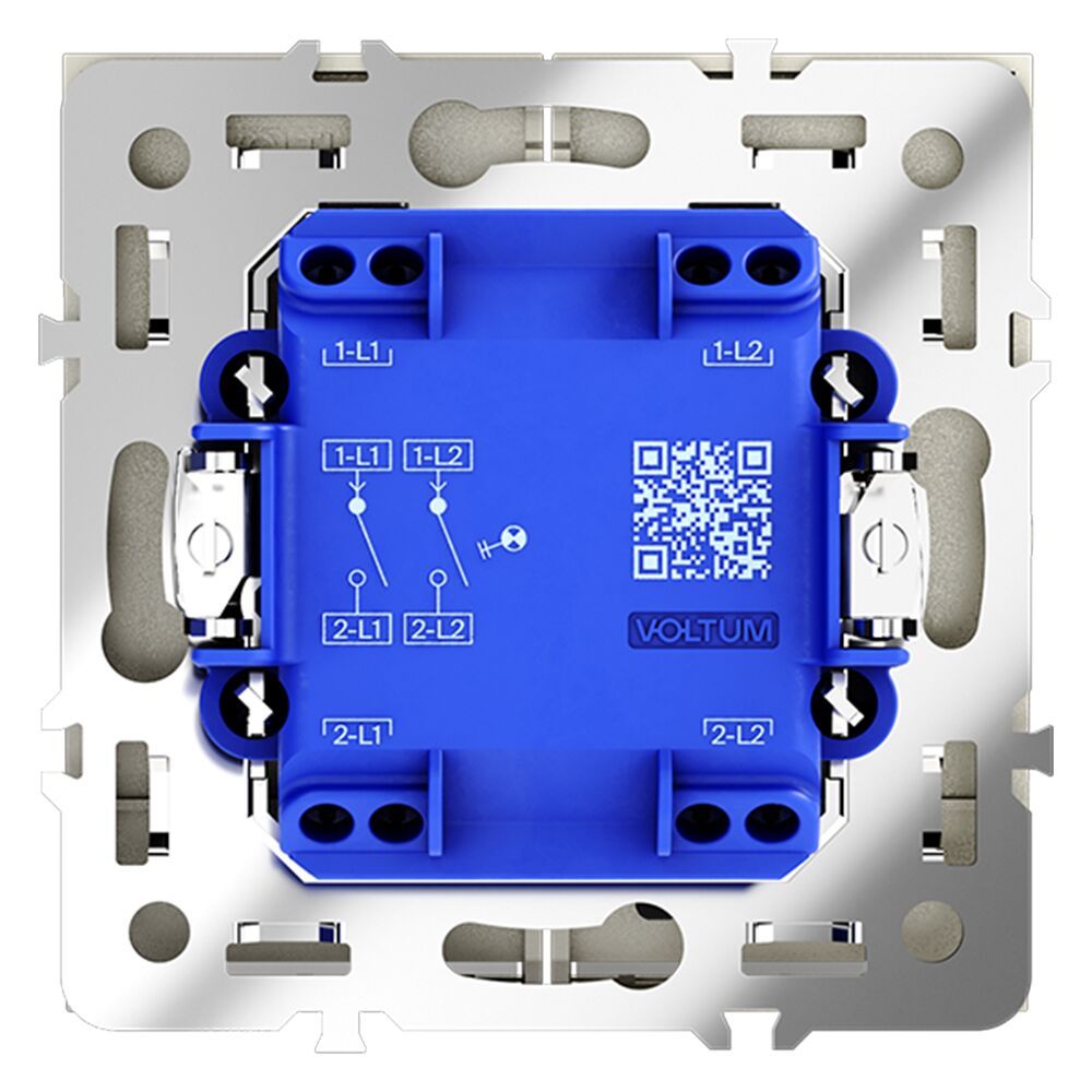 Выключатель встраиваемый VOLTUM S70 двухклавишный с подсветкой 10А VLS020205