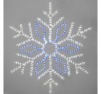 Светодиодная Снежинка Кристалл 1,1м Бело-Синяя, Дюралайт на Металлическом Каркасе, IP65 LTC LC-13096