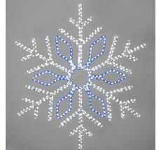 Светодиодная Снежинка Кристалл 1,1м Бело-Синяя, Дюралайт на Металлическом Каркасе, IP65 LTC LC-13096