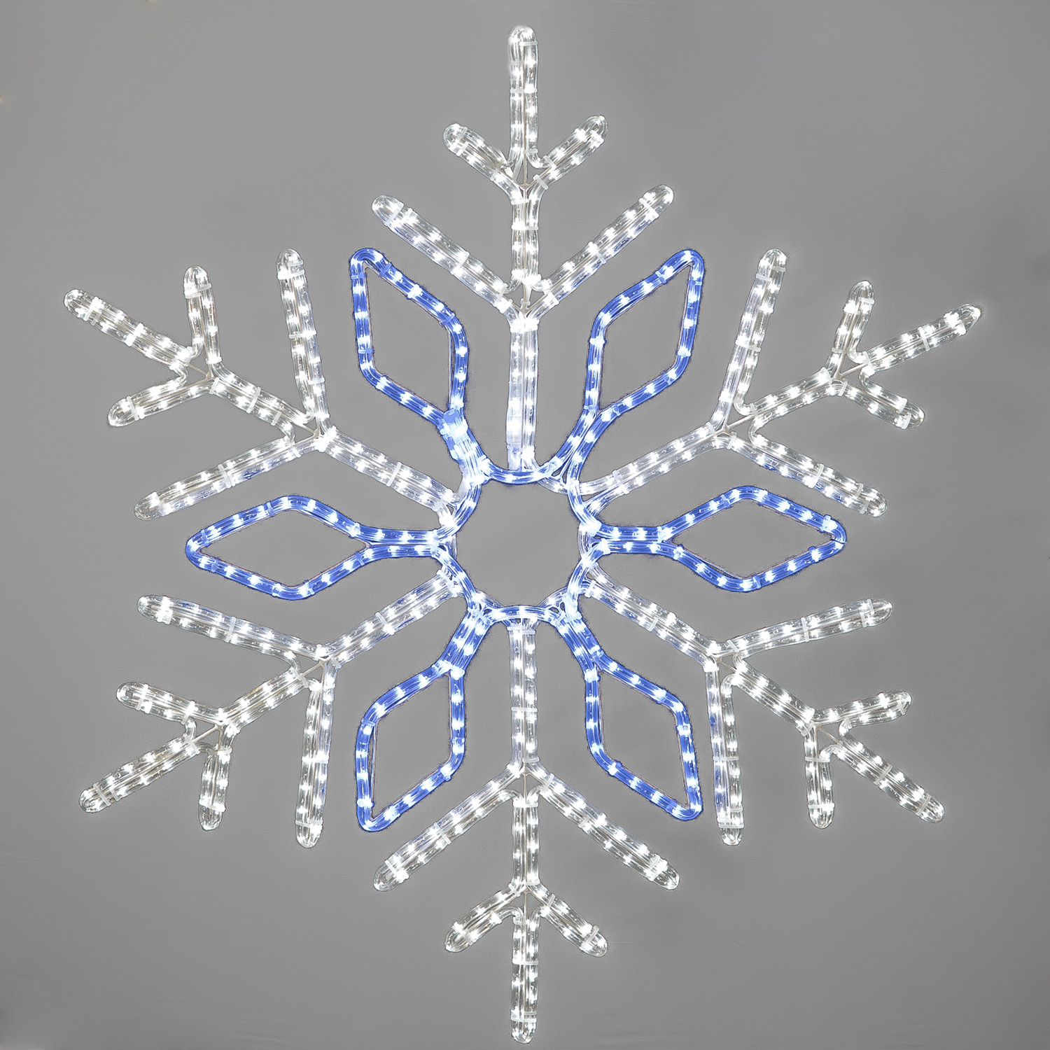 Светодиодная Снежинка Кристалл 1,1м Бело-Синяя, Дюралайт на Металлическом Каркасе, IP65 LTC LC-13096