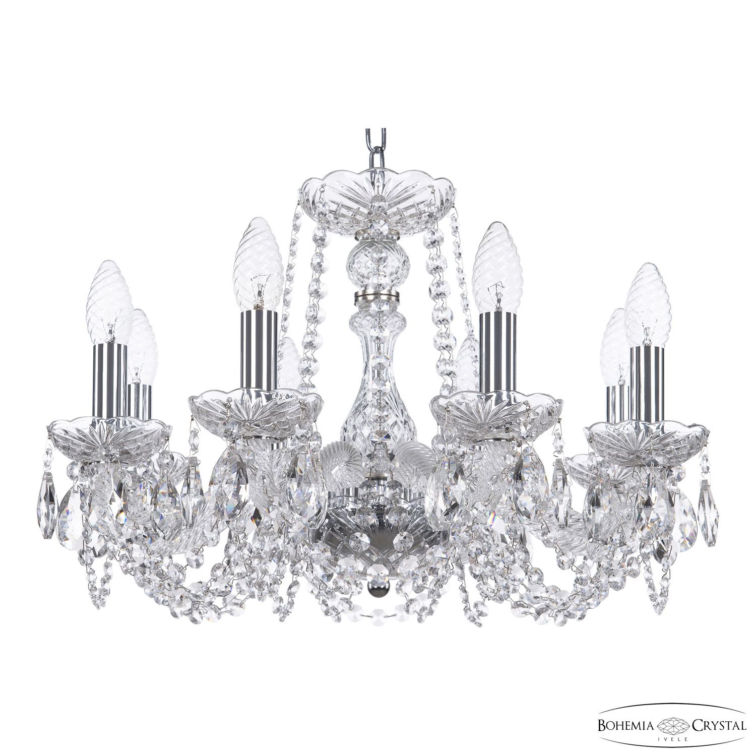 Хрустальная люстра Bohemia Ivele Crystal 119/8/165 Ni_BI