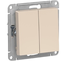 Выключатель встраиваемый двухклавишный (бежевый) Systeme Electric ATN000251