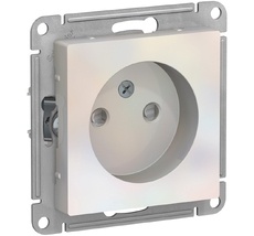 Розетка встраиваемая без заземления со шторками (жемчужный) Systeme Electric ATN000449
