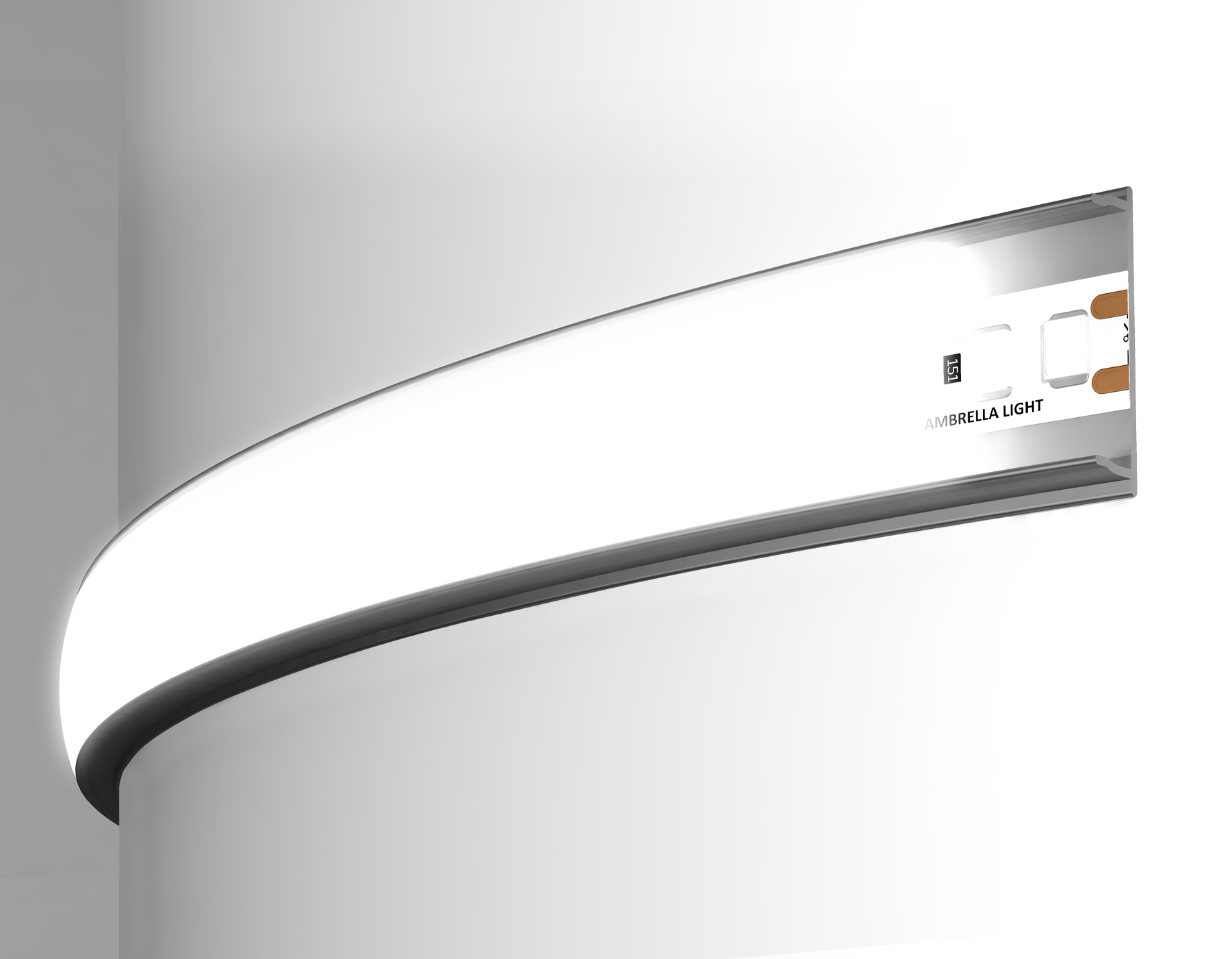Алюминиевый профиль накладной гибкий для ленты до 15мм Ambrella Light ILLUMINATION GP1600AL_AMB