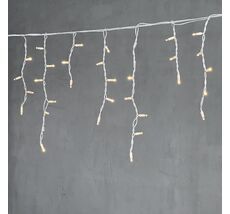 Гирлянда Бахрома 3,1 x 0,5 м Тепло-Белая 220В, 120 LED, Провод Белый Каучук, IP65 LL120-8-2WW