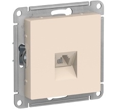 Телефонная розетка встраиваемая RJ-11 (бежевый) Systeme Electric ATN000281