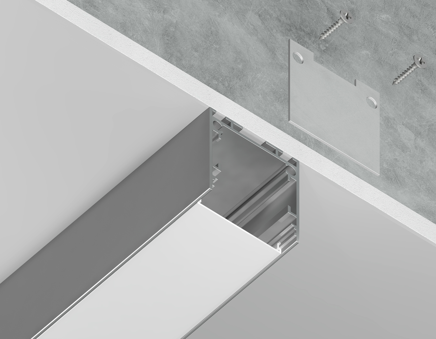 Алюминиевый профиль накладной/подвесной Profile System для ленты до 23мм Ambrella Light ILLUMINATION GP2500AL_AMB