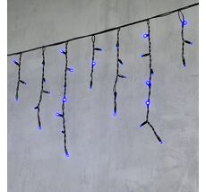 Гирлянда Бахрома 3,1 x 0,5 м Синяя 220В, 120 LED, Провод Черный Каучук, IP65 LL120-1-2B