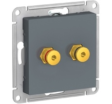 Акустическая розетка встраиваемая двойная (грифель) Systeme Electric ATN000787