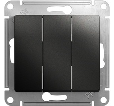 Выключатель встраиваемый трехклавишный (антрацит) Systeme Electric GSL000731