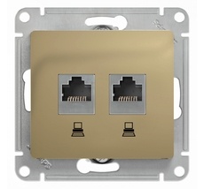 Розетка встраиваемая двойная Ethernet RJ-45 (титан) Systeme Electric GSL000485KK
