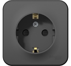 Розетка накладная с заземлением и шторками (антрацит) Systeme Electric BLNRA011116