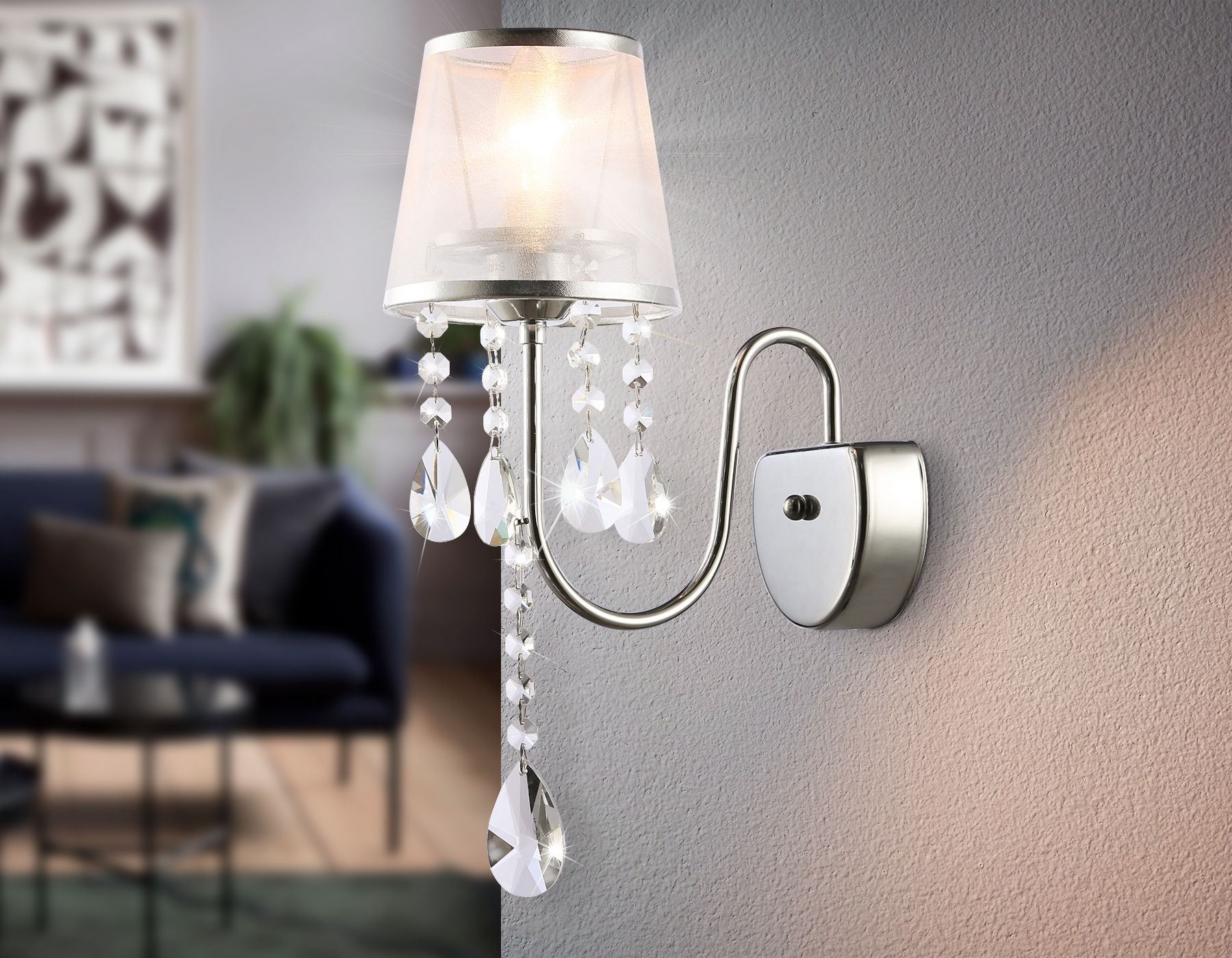 Бра Ambrella light с абажуром и хрусталем Traditional TR4595_AMB