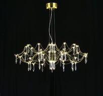 Подвесная люстра светодиодная с пультом и хрустальными подвесками Asfour MyFar MR2662-60P-76AP