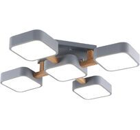 Люстра (+ночной режим) с пультом потолочная светодиодная 10213/5 LED*96W Grey/Wooden Escada 10213/5LED_ESC