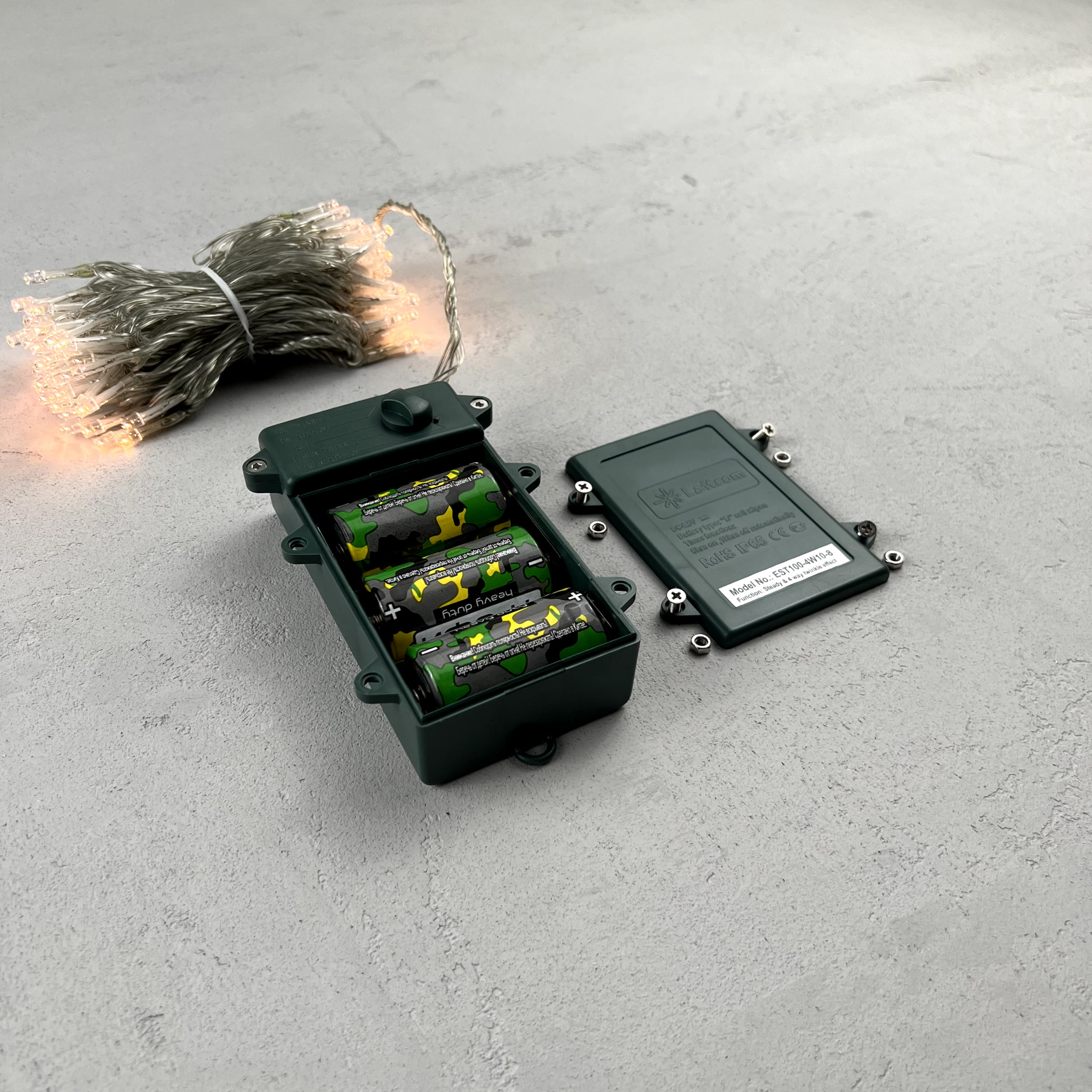 Гирлянда Нить на Батарейках с Таймером 10м Хани-Голд, 100 LED, Провод Прозрачный Силикон, IP65 EST100-4W10-8HG