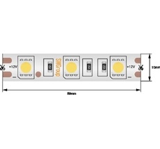 Лента со скотчем 3М светодиодная стандарт 5050, 60 LED/м, 14,4 Вт/м, 12В, IP68, Цвет: Холодный белый 00-00009270_SW