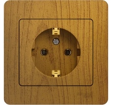 Розетка встраиваемая с заземлением (дуб) Systeme Electric GSL000542