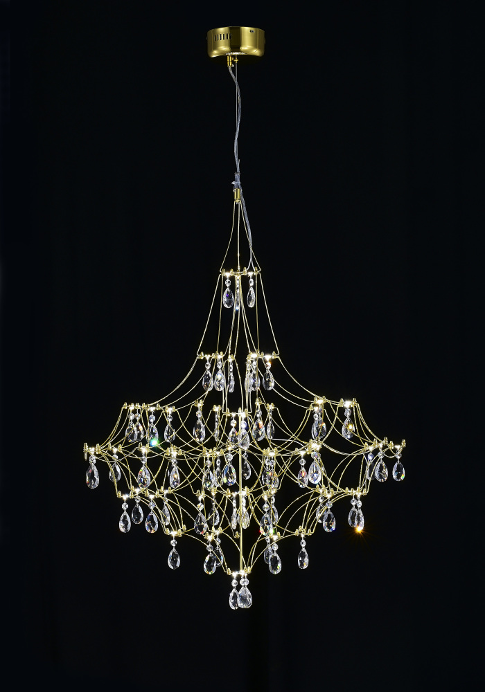 Подвесная люстра светодиодная с пультом и хрустальными подвесками Asfour MyFar MR2642-66P-50AD