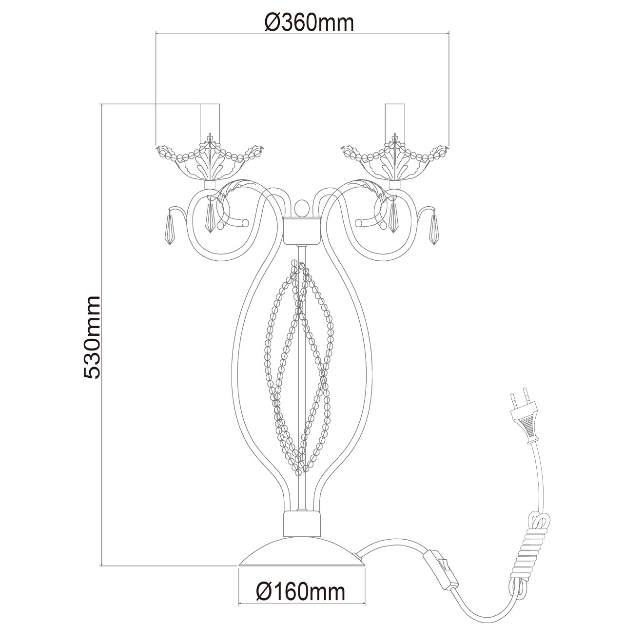 Настольная лампа Chiaro Валенсия 299032203_MW