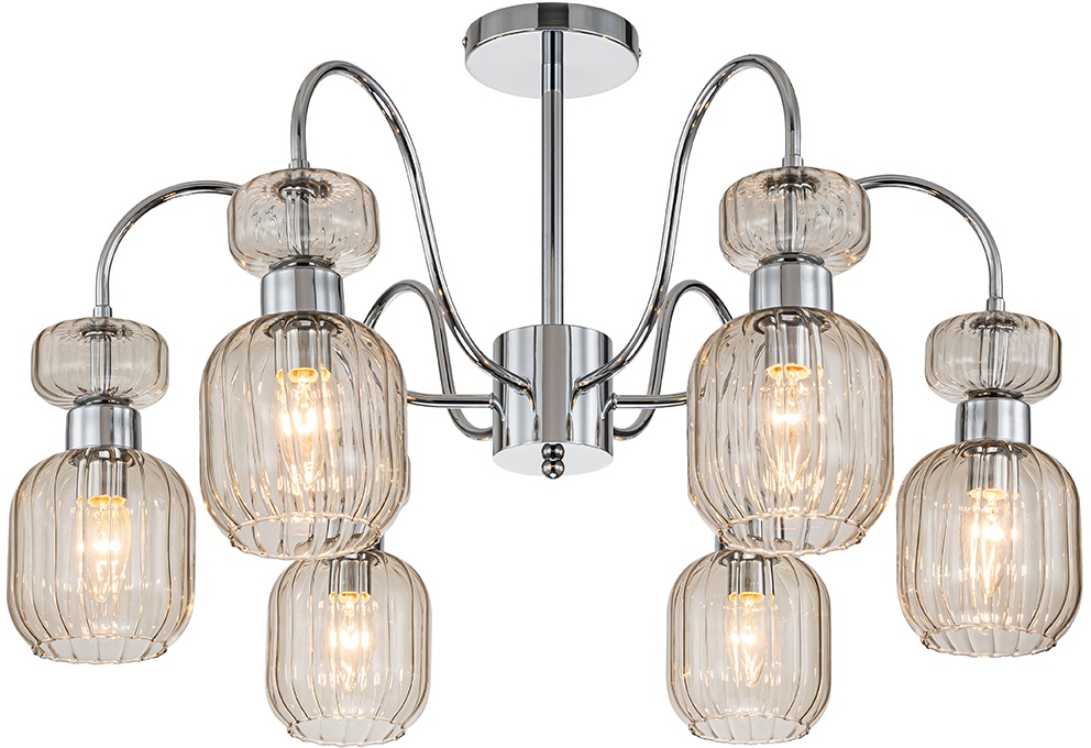 Потолочная люстра на штанге Escada 1141/6PL Chrome/Beige_ESC