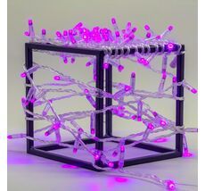 Гирлянда Нить с Колпачком 10м Фиолетовая 24В, 100 LED, Провод Прозрачный ПВх, IP65 LTC PST100CAP-10-1PU