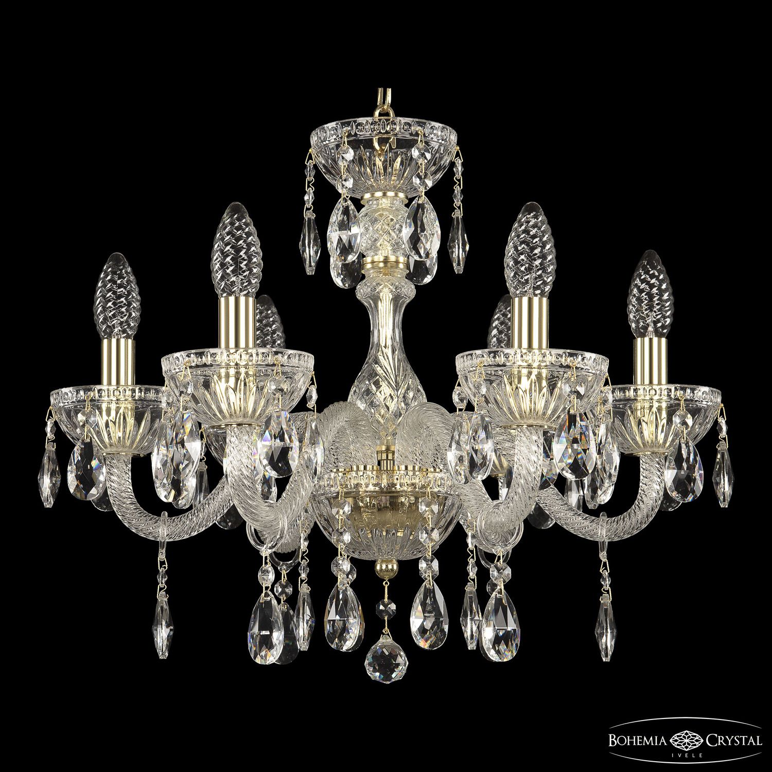 Хрустальная люстра Bohemia Ivele Crystal 5417/6/165 G Clear/M-1G_BI