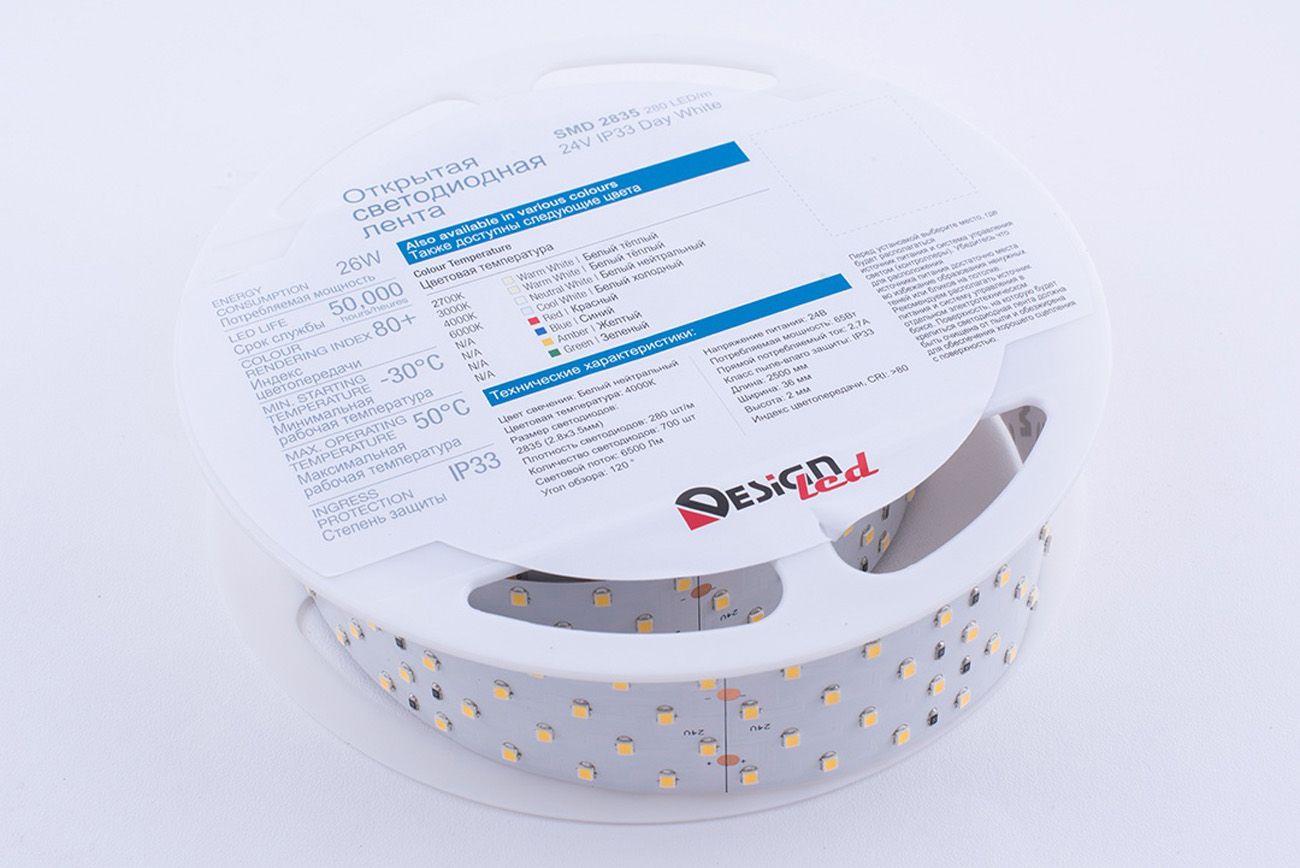 Лента светодиодная 1м. 26W 4000K LUX DSG2280-24-NW-33 00-00000531_SW