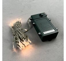 Гирлянда Нить на Батарейках с Таймером 5м Хани-Голд, 50 LED, Провод Прозрачный Силикон, IP65 EST50-4W10-8HG