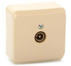 ТВ-розетка накладная оконечная (кремовый) Systeme Electric TVA-002k