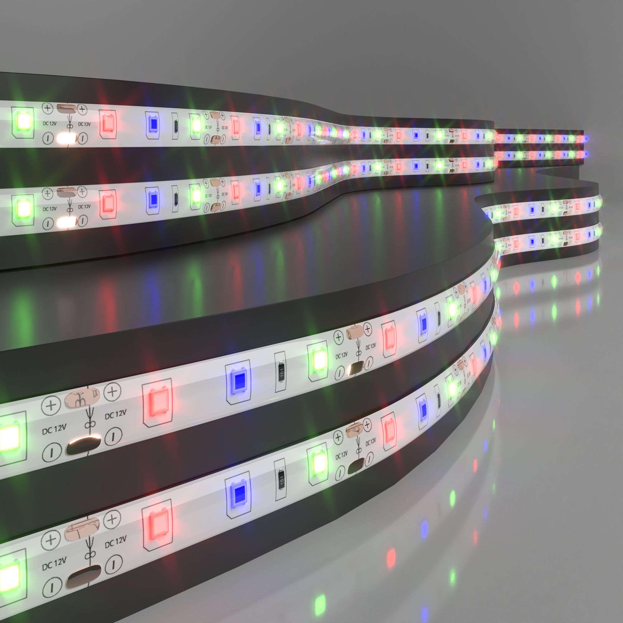 Лента светодиодная 12V 4,8W 60Led 2835 IP65 RGB, 5м a050579_ES