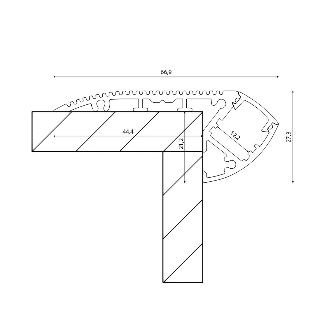 Алюминиевый профиль ARC-2744STEP 09-00900087_SW