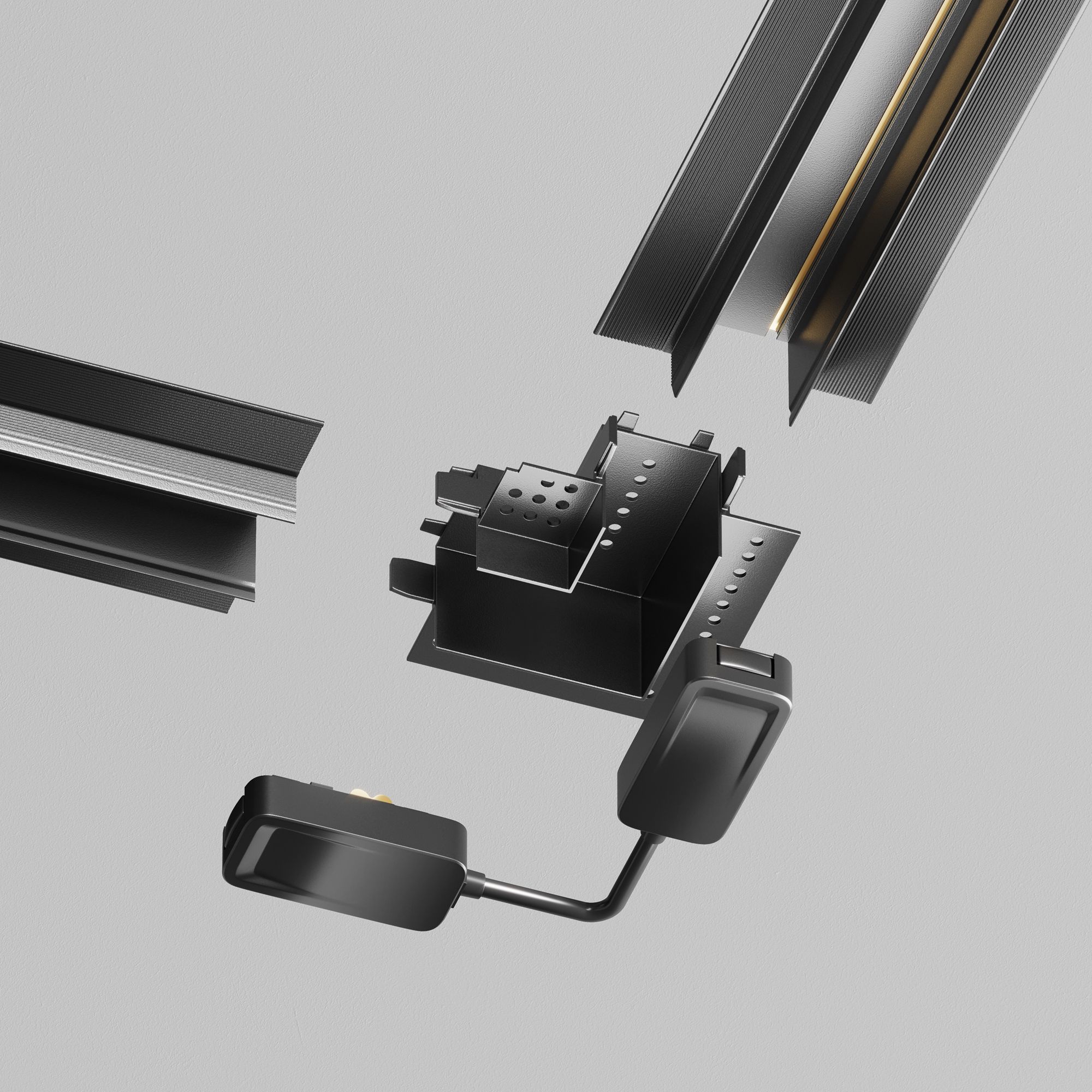 Коннектор питания L-образный Maytoni Accessories for tracks Radity TRA084CPC-B-12_MY