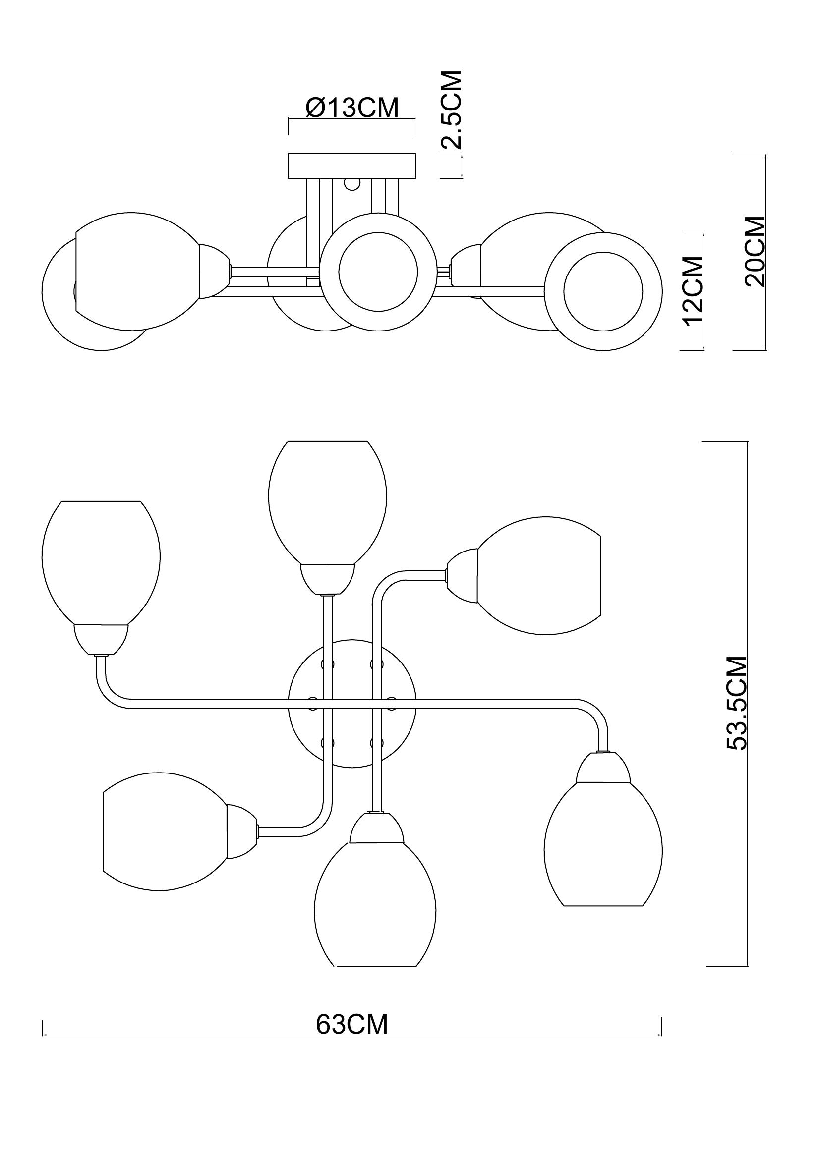 Потолочный светильник Arte Lamp ANDREA A8141PL-6BK