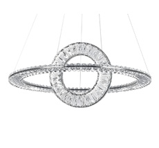 Подвесная люстра Newport Вертикальная композиция 8240 из двух плоских колец хром №47_NP