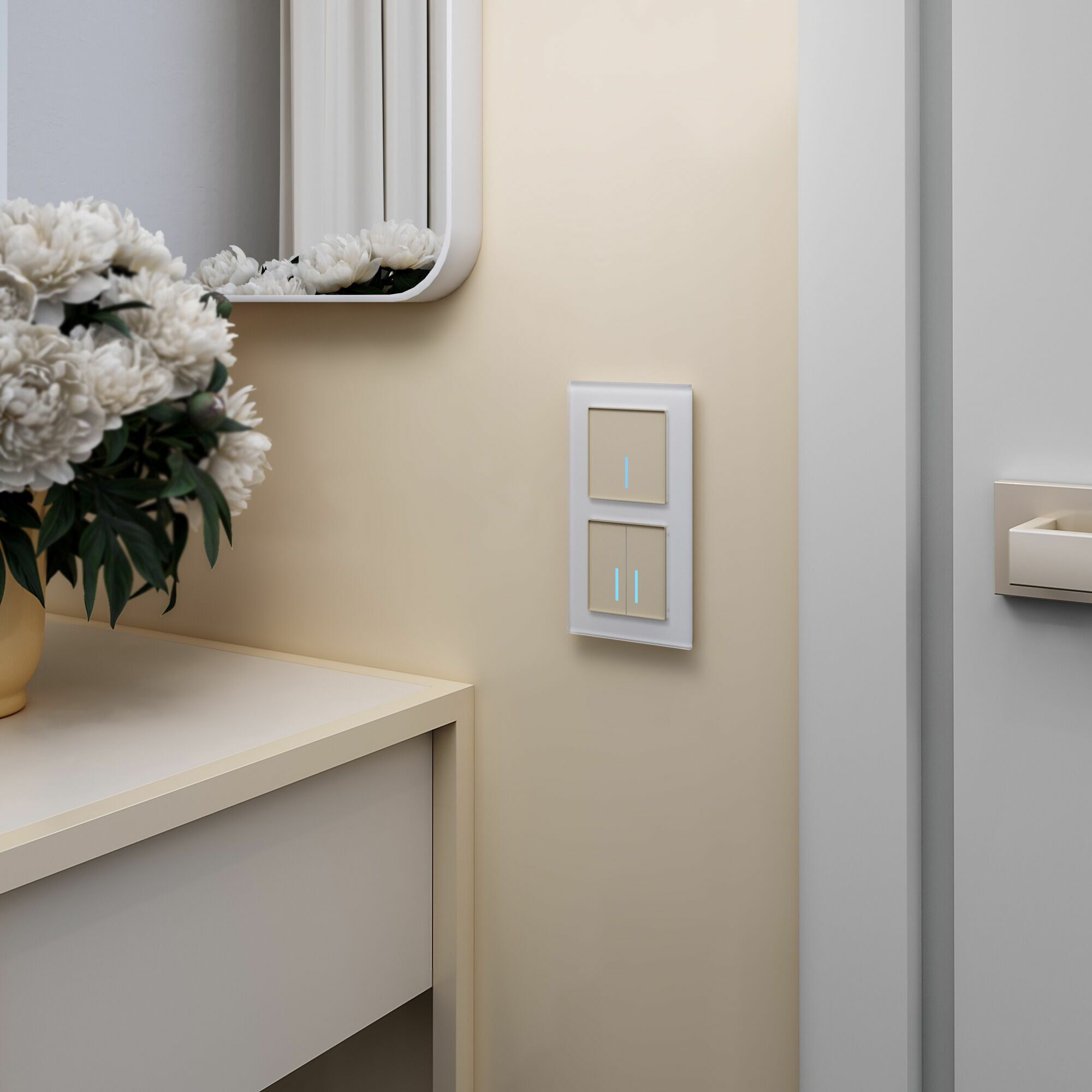 Сенсорный выключатель двухклавишный с подсветкой 1000 Вт Werkel a057683_WR