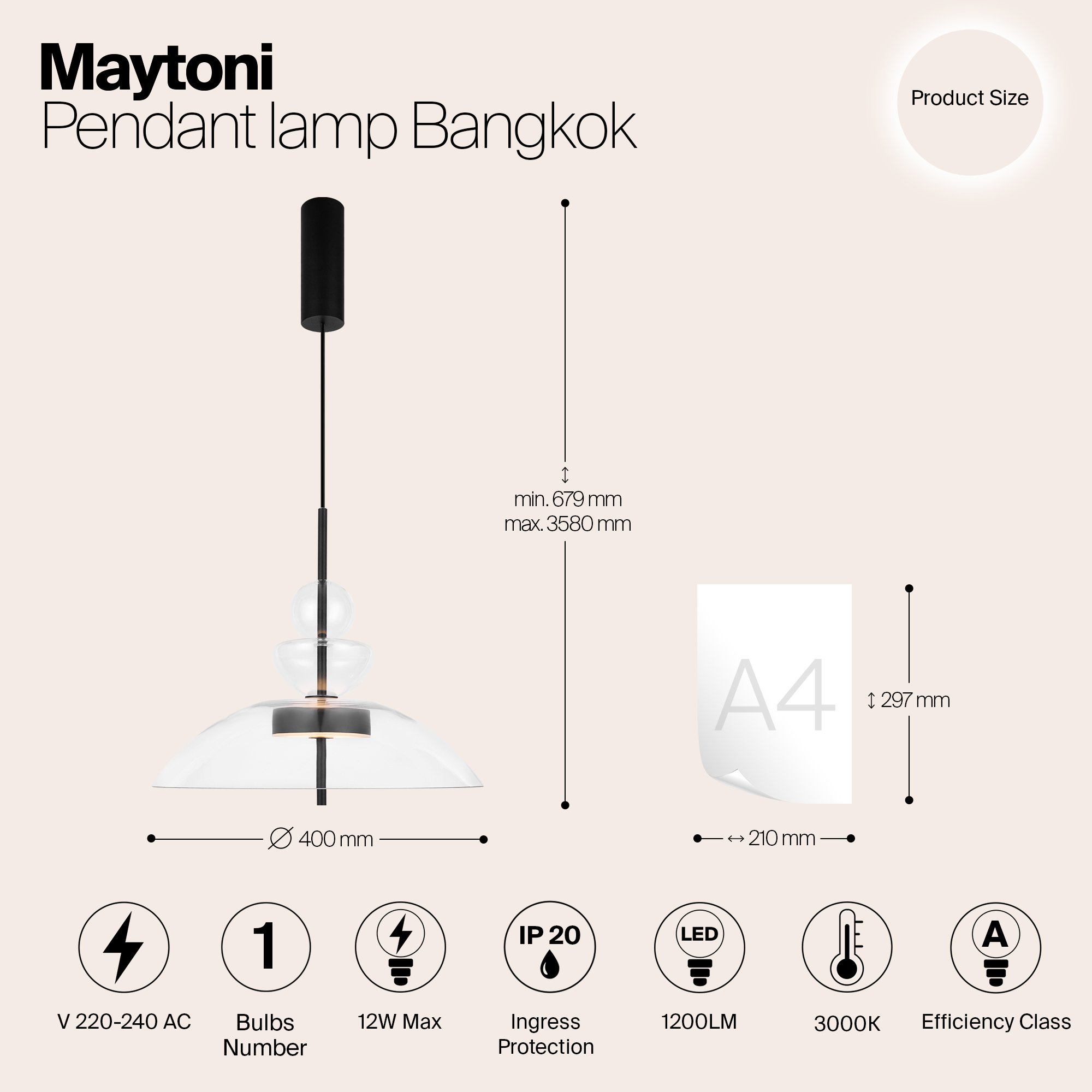 Подвесной светильник Maytoni Bangkok MOD185PL-L6B3K3_MY