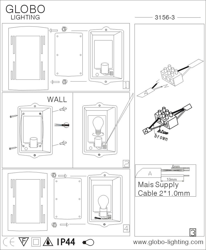 Уличный настенно-потолочный светильник Orlando 3156-3_GL