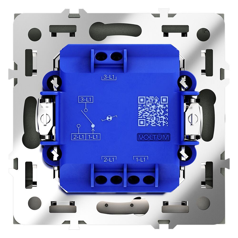 Проходной переключатель встраиваемый VOLTUM S70 одноклавишный с подсветкой 10А VLS010406